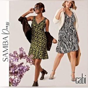 Cabi Samba Dress in Black and Green Floral